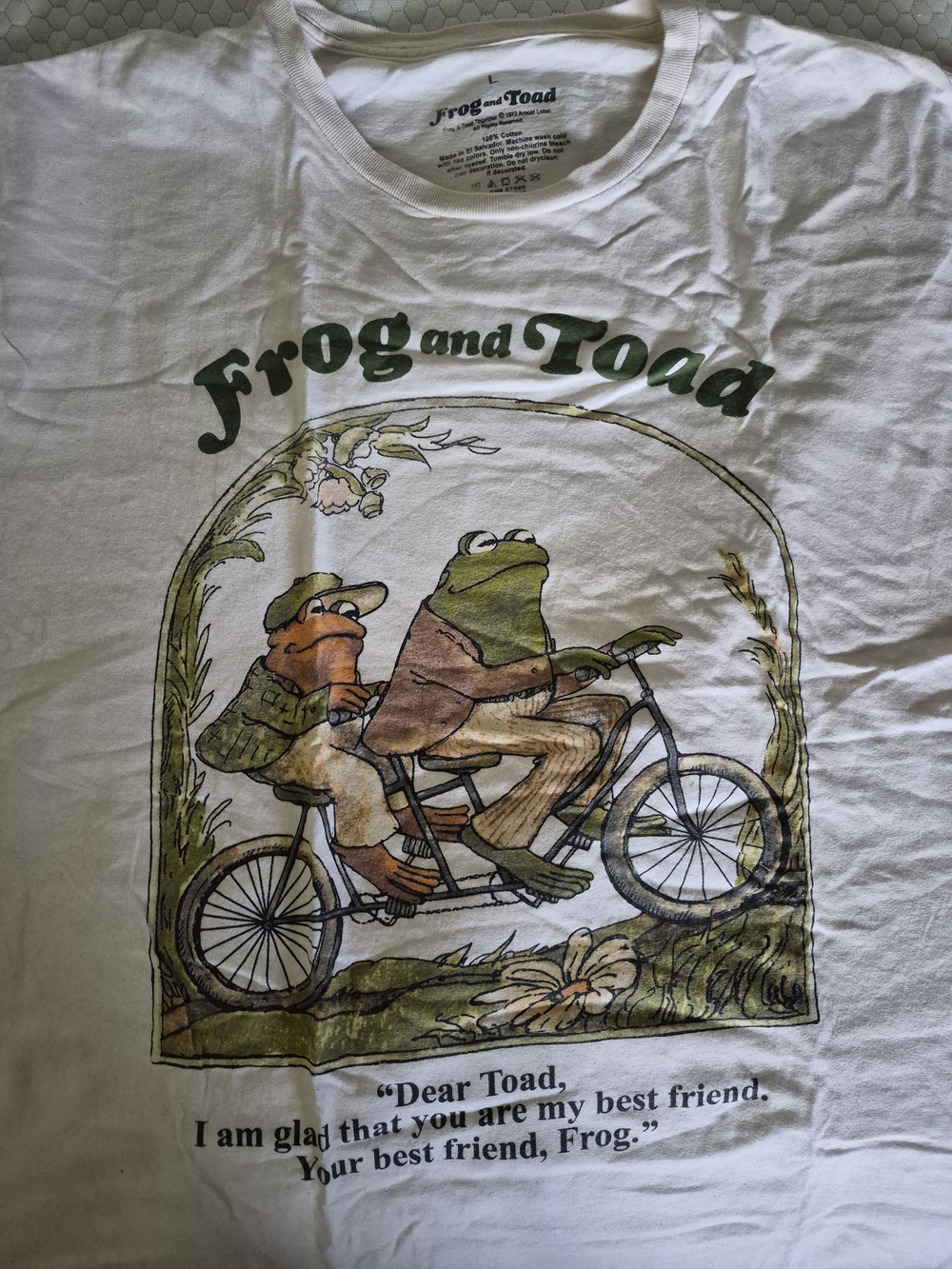 Frog and Toad Graphic Tee - White with Green Print